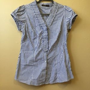 Blue and white striped shirt